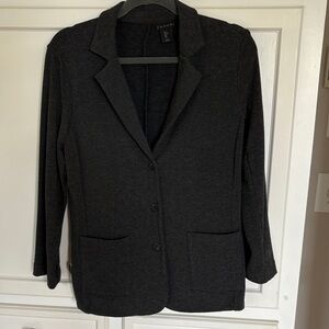 TAHARI Charcoal Gray Women's Knit Blazer size L